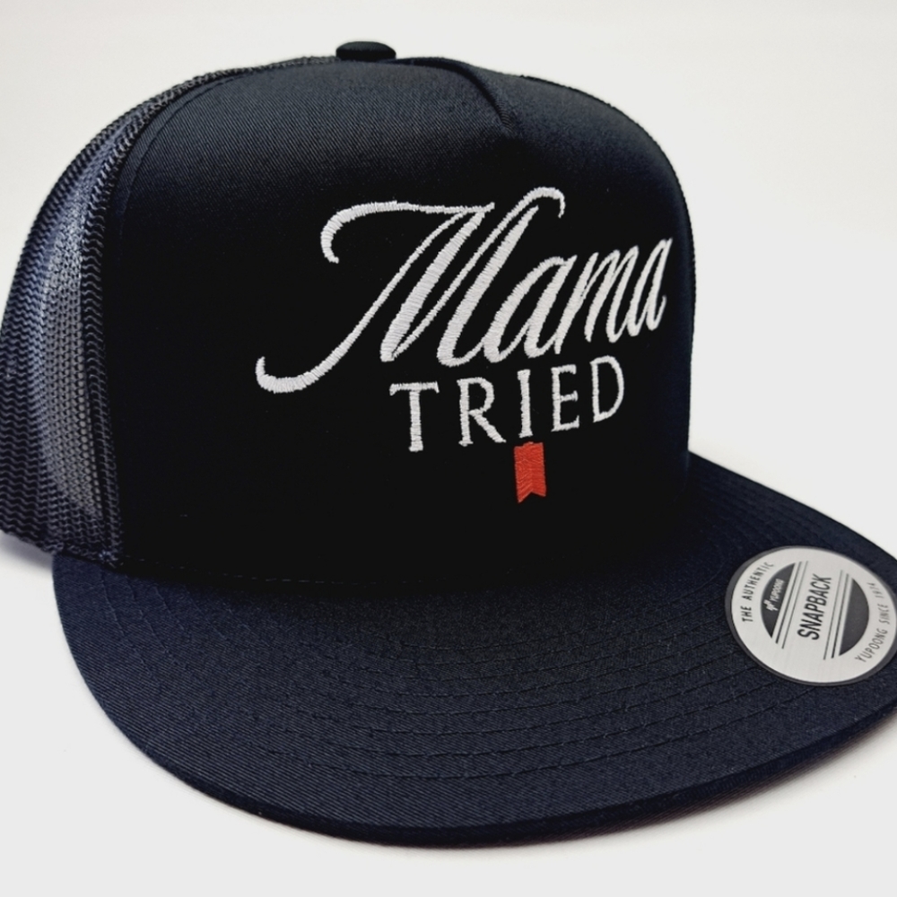 Mama Tried USA Embroidery Retro Vintage Style Trucker Cap Hat Funny Gift Gag Cap - Picture 7 of 15